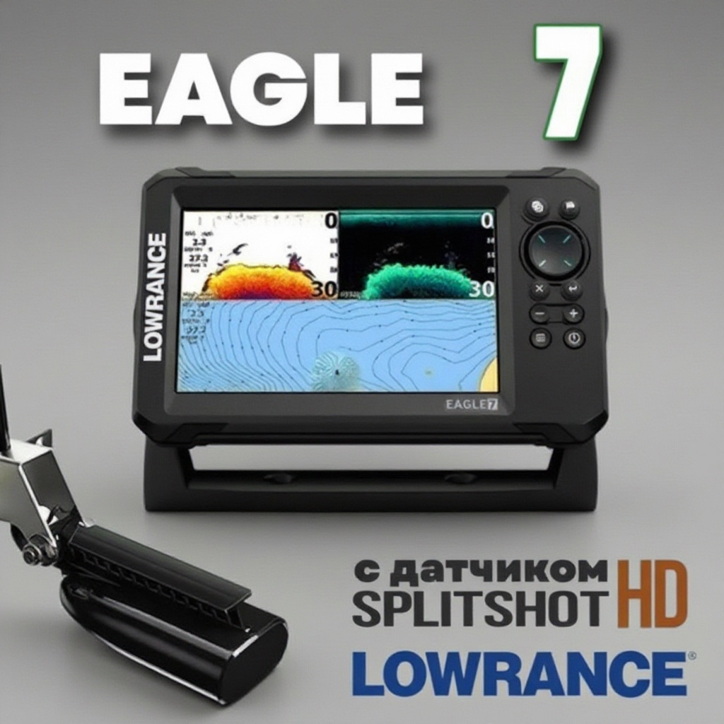 Lowrance Eagle 7 с датчиком SplitShot HD